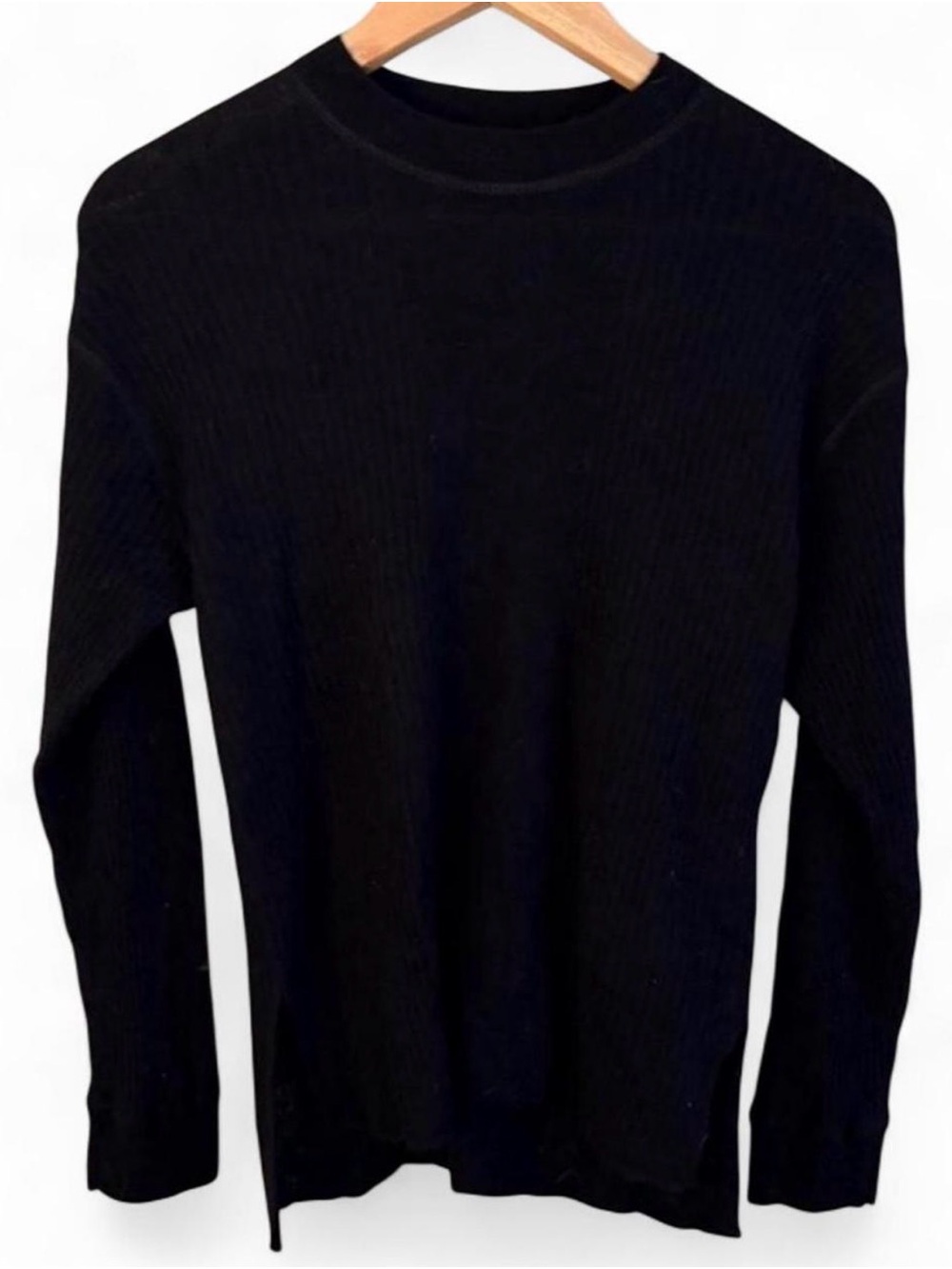 Madewell Alpaca Wool Black Ribbed Knit Sweater